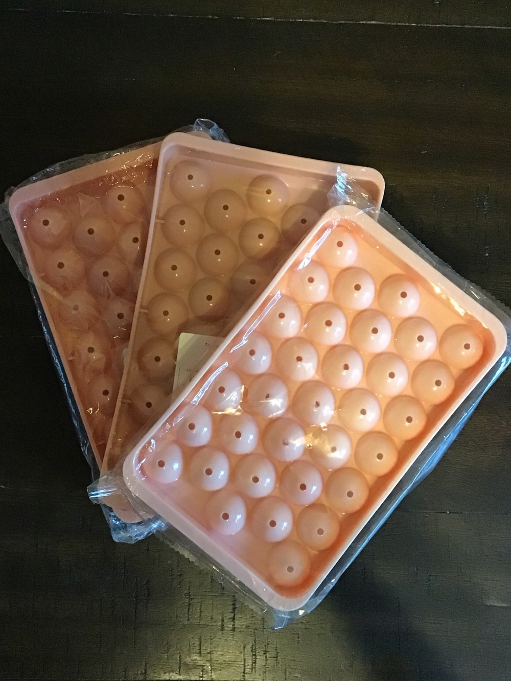 Plastic Mini Ice Cube Mold Tray - Peach Color